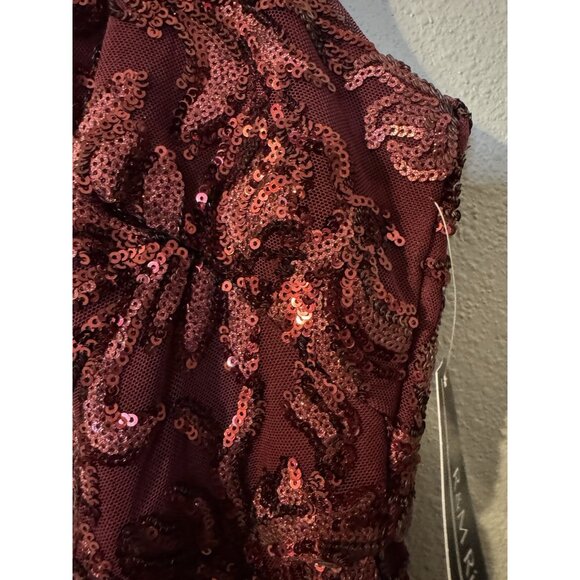 R & M Richards Dress 10P Merlot Wine Sequin Formal Prom Wedding Cruise Party NEW - Picture 6 of 13